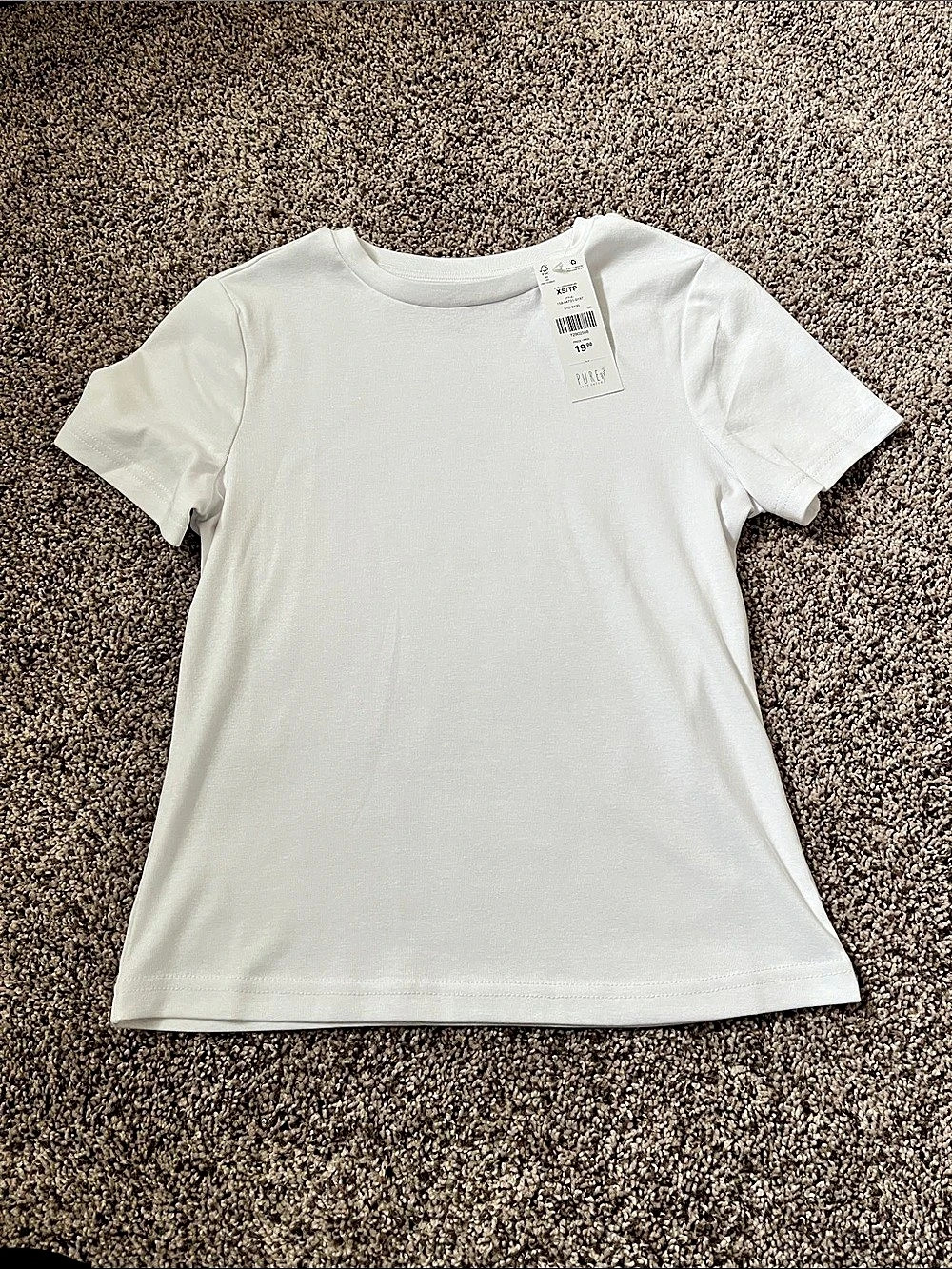 Suzy Shier Organic Cotton Crew Neck Tee White XS